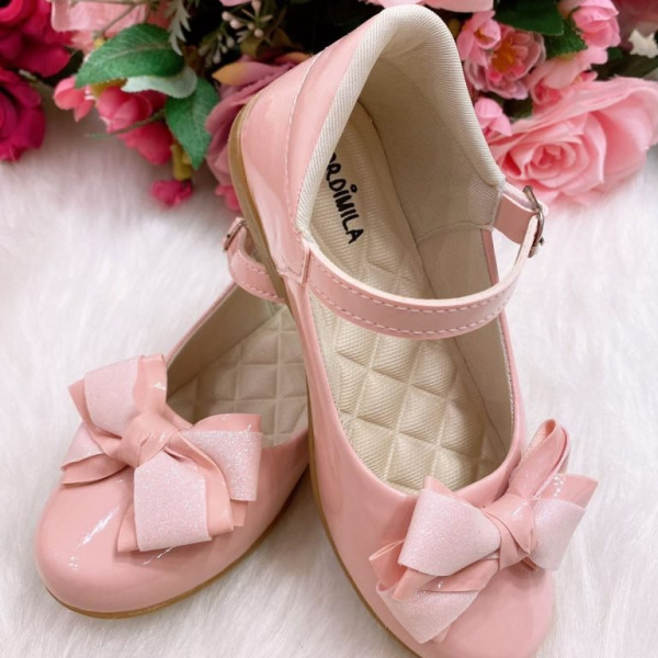 Sapatilha Flor Di Mila Fashion Rosa Bebê
