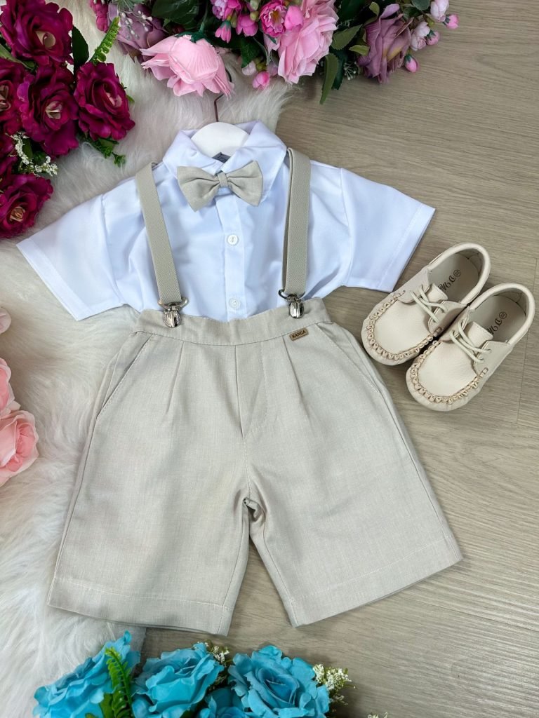 Conjunto Meninos Kanga Social Suspensorio Marcos Marrom Shor