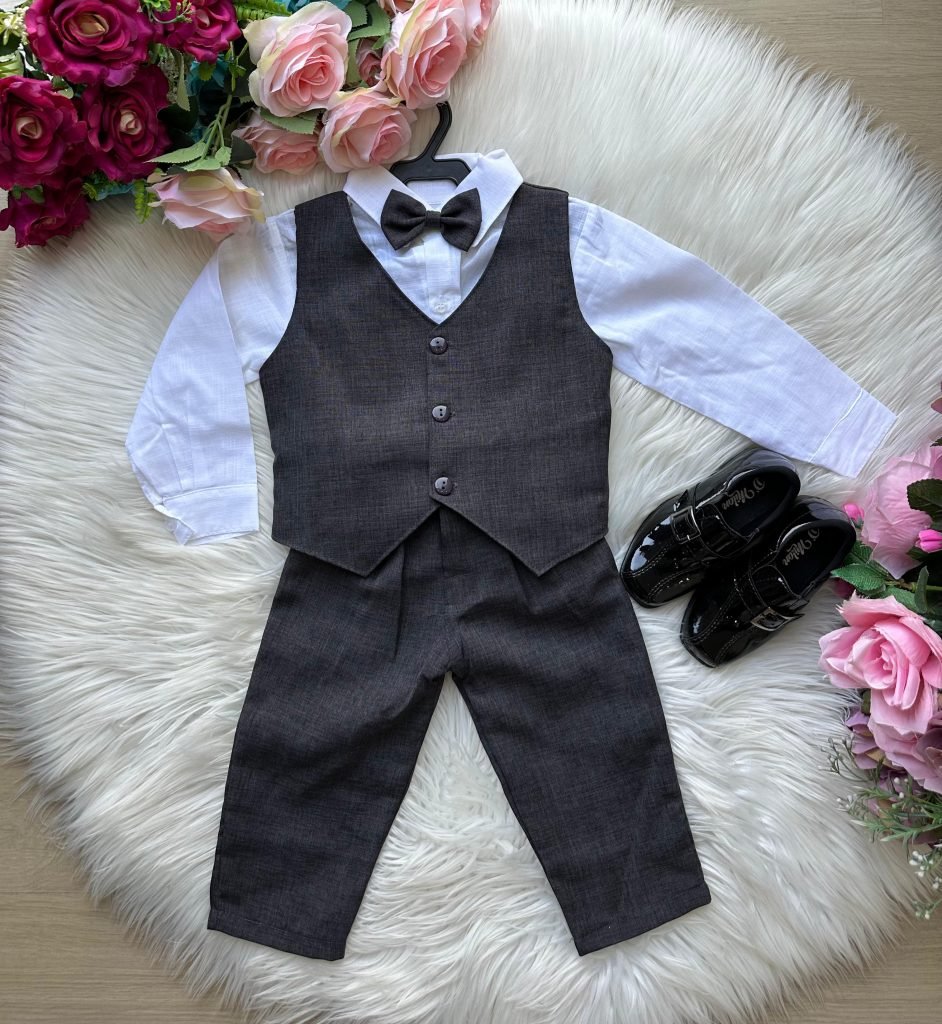 Conjunto Miss Cherry Colete Alfaiataria Preto