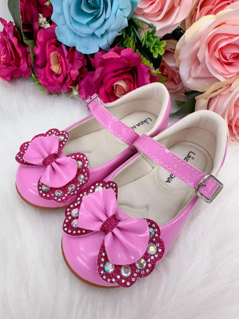 Sapatilha Flor Di MIla Baby Rosa Chiclete Com Pink Lacinho S