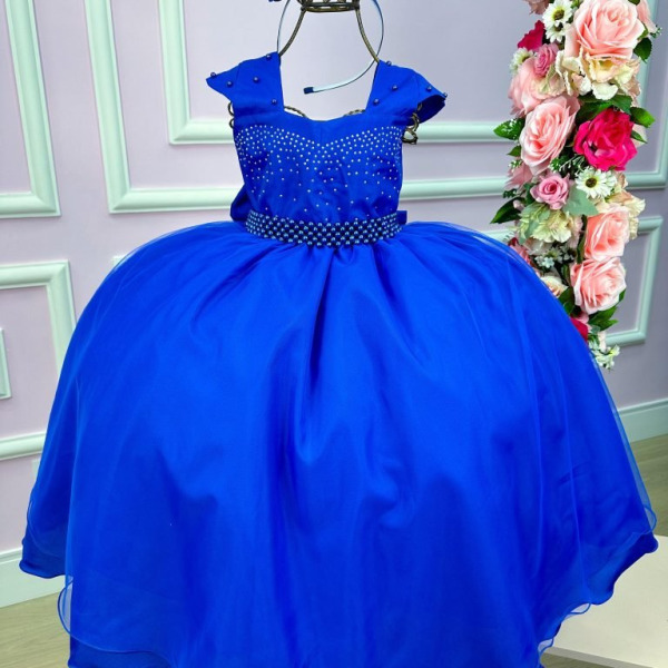 Vestido Giovanella/Giovanela Longo Valentina Azul Royal