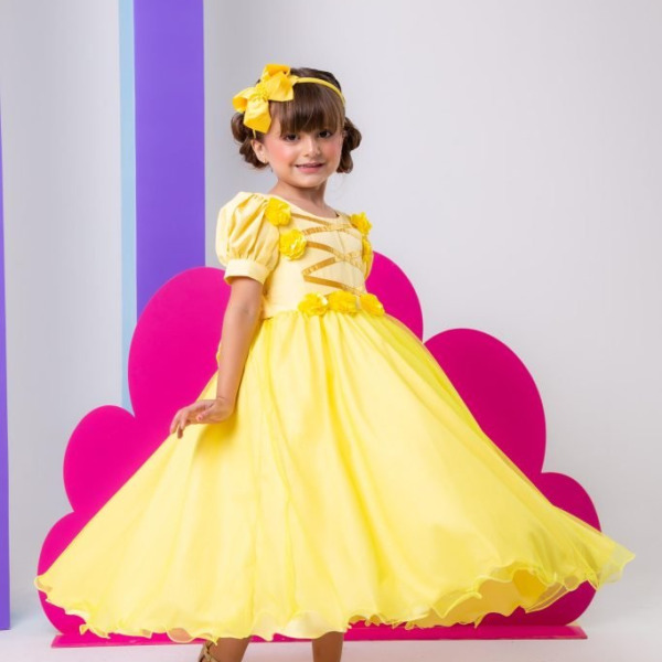 Vestido Bella Child/Fantasia Longa A Bela e a Fera