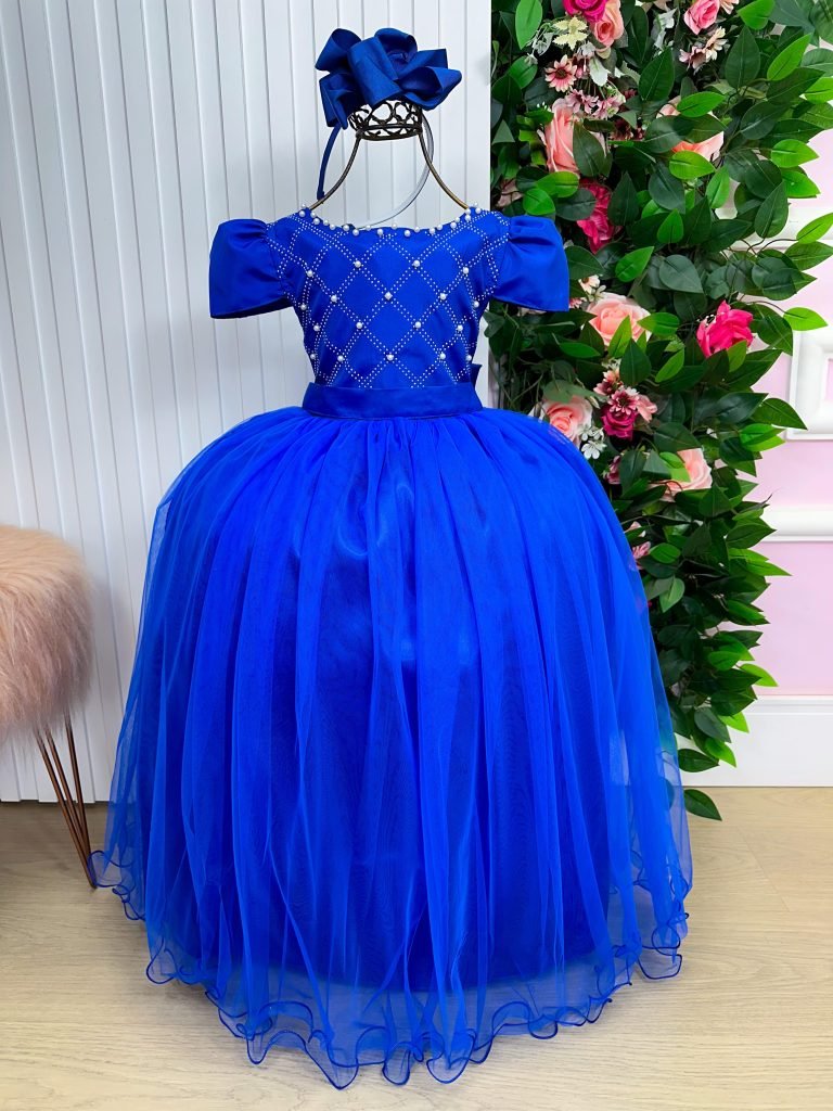 Vestido Enjoy Longo Gabriela Azul Royal