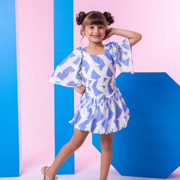 Conjunto Banana Club Alissa Azul e Verde