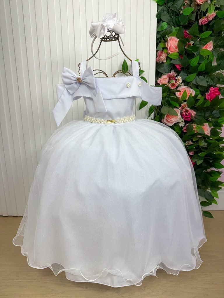 Vestido Banana Club Longo Doce Elegancia Branco