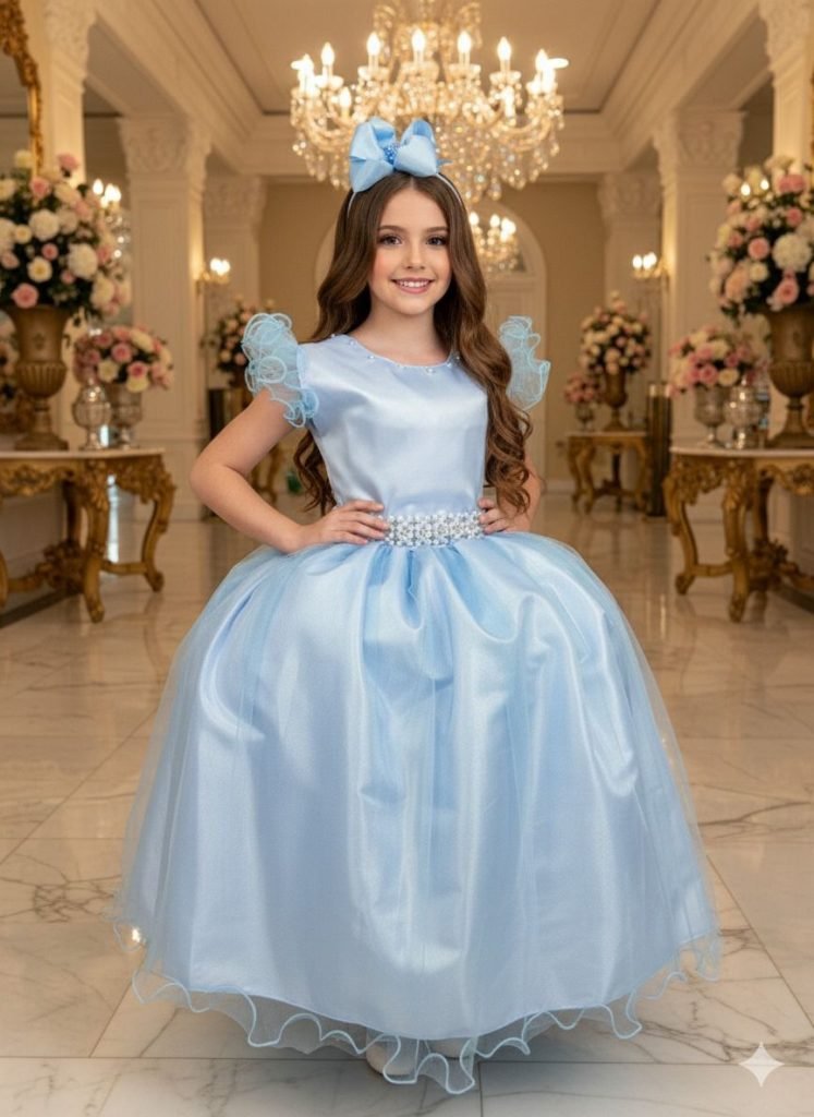 Vestido Marie Longo Amanda Azul Bebe