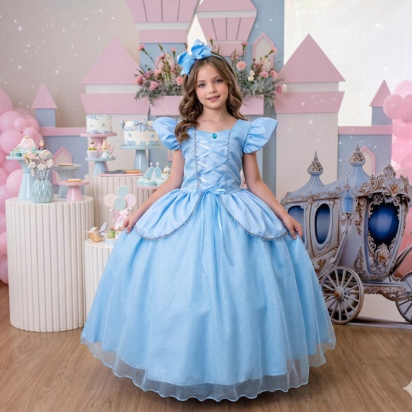 Fantasia/ Vestido Mini Miss Longo Cinderela