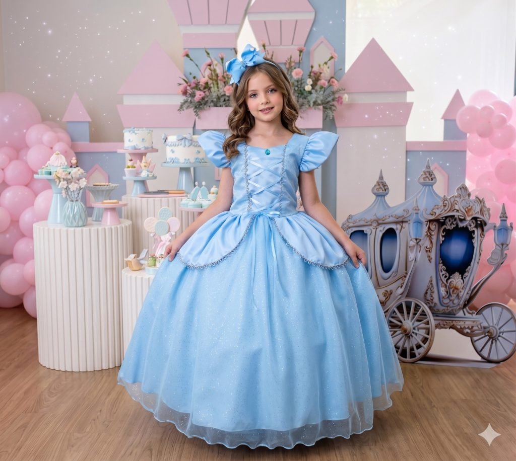 Fantasia/ Vestido Mini Miss Longo Cinderela
