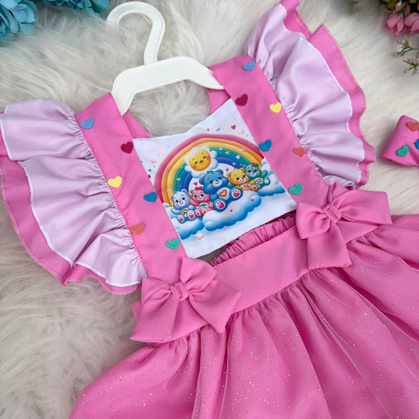 Romper/Vestido Princesa Belli Tematico Ursinhos Carinhosos