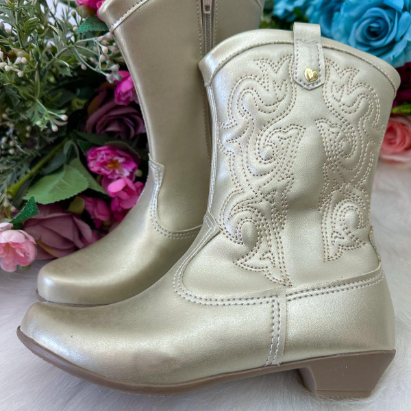 Bota/ Coturno Flor Di Mila Boiadeira Texana Maria Dourado