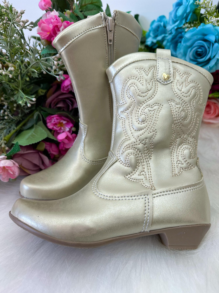 Bota/ Coturno Flor Di Mila Boiadeira Texana Maria Dourado