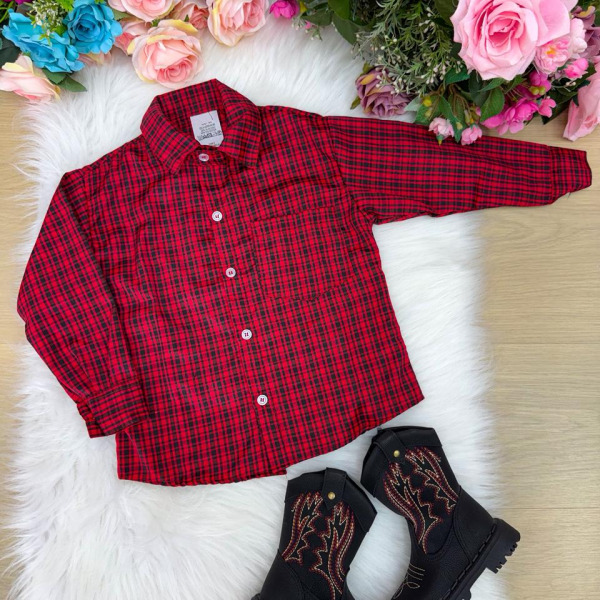 Camisa Xadrez Junina Bernardo Vermelho